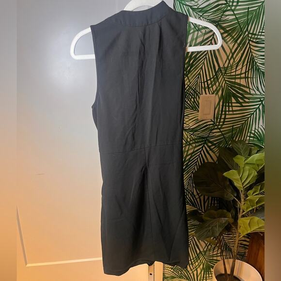 BCBGeneration Black Sleeveless Faux Wrap Dress Size 4 - Picture 2 of 6